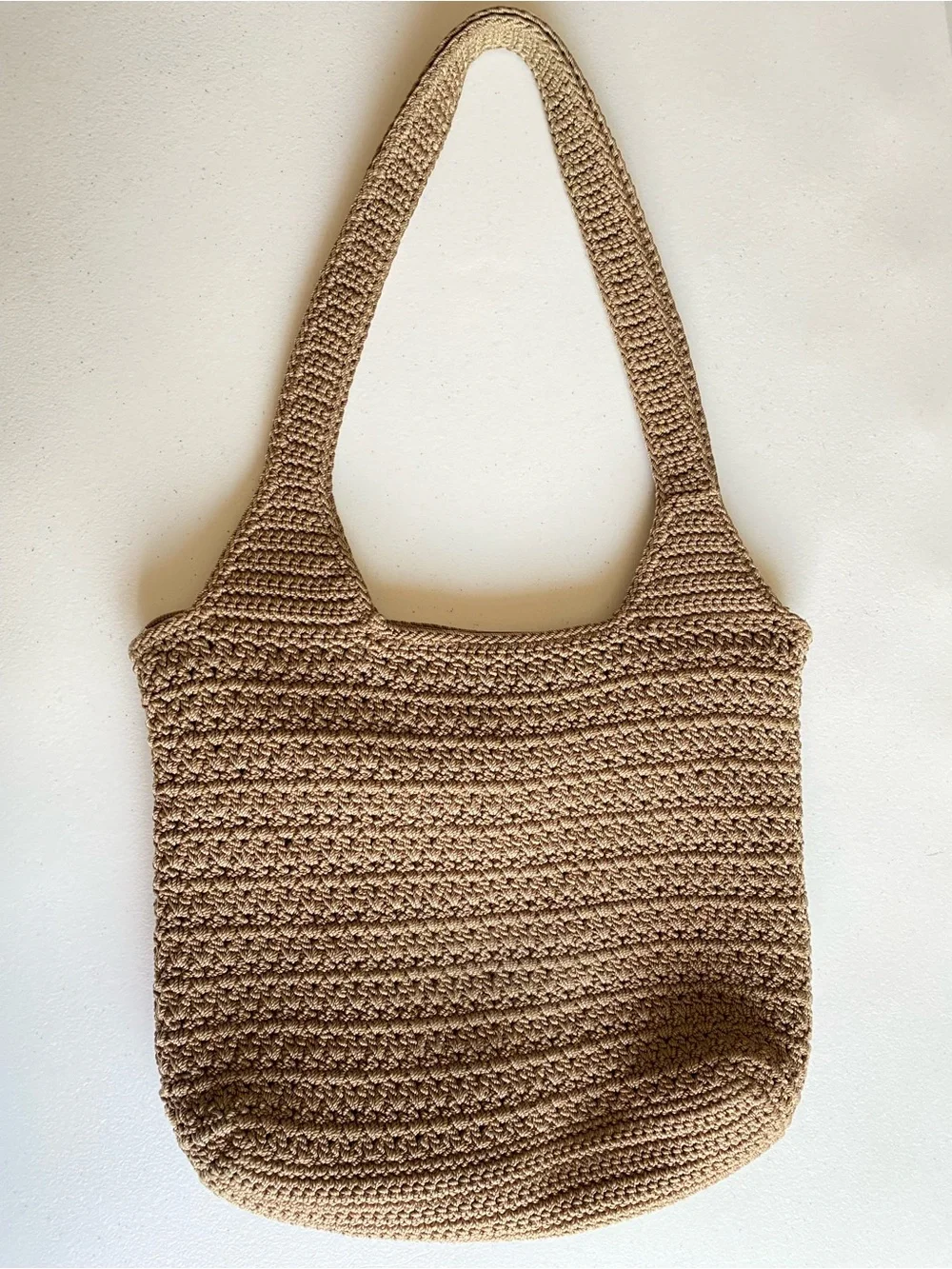The Sak Large Ribbed Crochet Knit Zip-up Shoulder Purse Tote